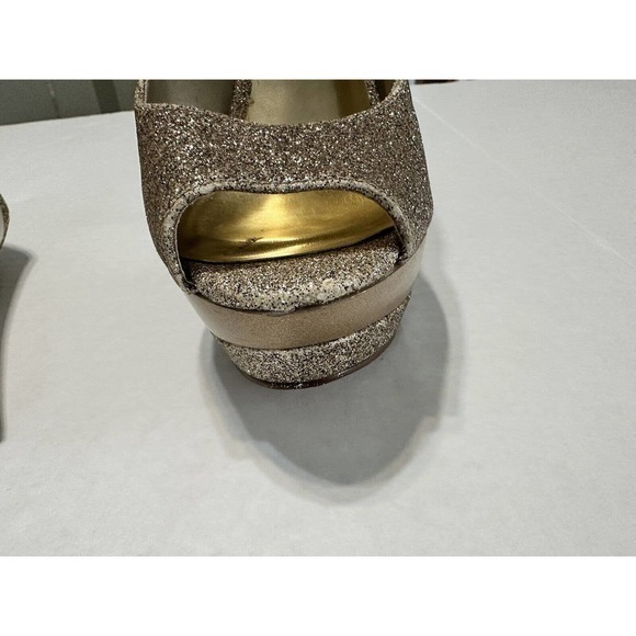 Dream pairs Women's‎ High Heel stileto open toe Gold Glittery Size 8 - Picture 11 of 13